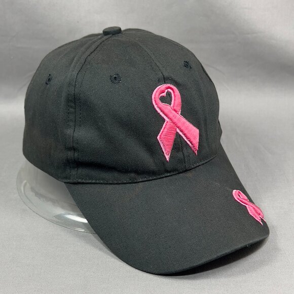 Breast Cancer Awareness Strap Back Hat Cap Pink Ribbon Baseball Outdoor Womens - Picture 6 of 13